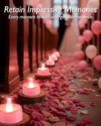 5plots Flameless Candles, 24Pcs Tea Lights Candles Battery Operated, Flameless Tealight Candles, Electric Tea Lights Votive Candles - Pink - 1.5" x 1.25"- No Flicker