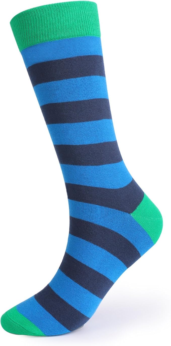 DRASEX Men's Dress Socks Funky Colorful Pattern Cotton Novelty Casual Crew Socks