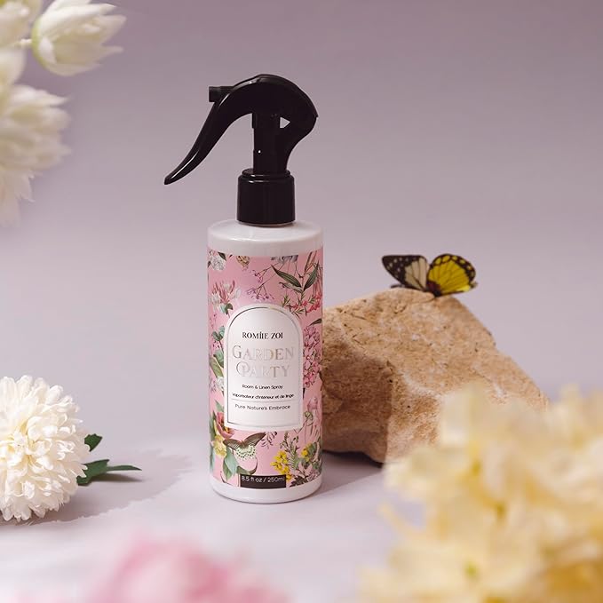 Linen & Room Air Freshener Spray Room Mist, with Natural Plant Extract - Garden Party - 8.5 FL OZ.