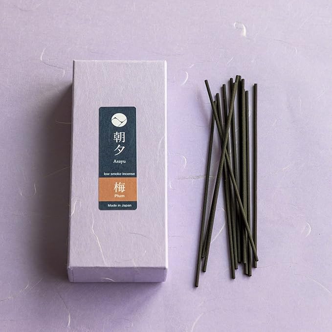 Asayu Japan Incense Sticks with Low Smoke for Morning or Evening Meditation, Relax or Yoga, Made in Japan 40gr - Plum Blossom