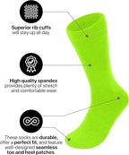 Feraricci Solid Color Casual Dress Socks for Men - Colorful & Comfortable Crew Socks