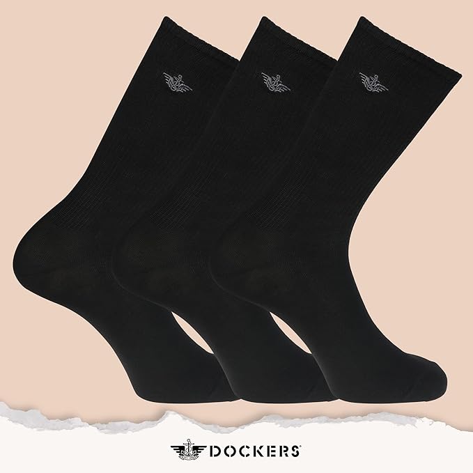 DOCKERS Men's Performance Socks - 3-Pairs and 6-Pairs Athletic and Dress Crew Socks for Men