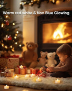 Raycare White Tea Lights Battery Operated, 100 Pack Long Lasting Electric Votive Candles, Realistic Fake Flameless LED Tea Lights for Wedding Party Thanksgiving Christmas Halloween Decorations