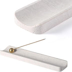 Koville Quarella Engineered Stone Incense Holder, Incense Holders for Sticks, Sturdy Incense Burner Ideal for Meditation and Relaxing, Easy to Clean(Cement Grey)