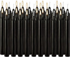 Set of 40 Black Candles – Premium Mini Taper Candles for Halloween, Rituals, Prayer, Birthdays, Meditation, Altar - 4 Inch Tall, Unscented