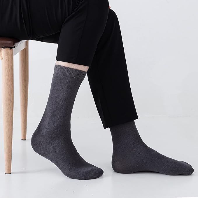 Sock Amazing Unisex Bamboo Rayon Socks Super Soft Black Crew Socks 8 Pack
