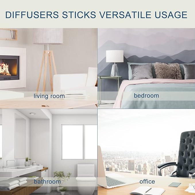 HOSSIAN 50pcs Reed Diffuser Sticks - Wood Rattan-Reed Sticks -Essential Oil Aroma Diffuser Sticks- Spa-Aromatherapy (Primary Color7/18cm)