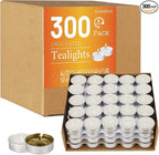 AlterEgo Unscented Tea Lights - 300 Pack Tealight Candles - 4+ Hour Burn Time - Clean-Burning White Palm Smokeless Votive Tealights Candles for Home, Shabbat & Anniversaries (300Packing)
