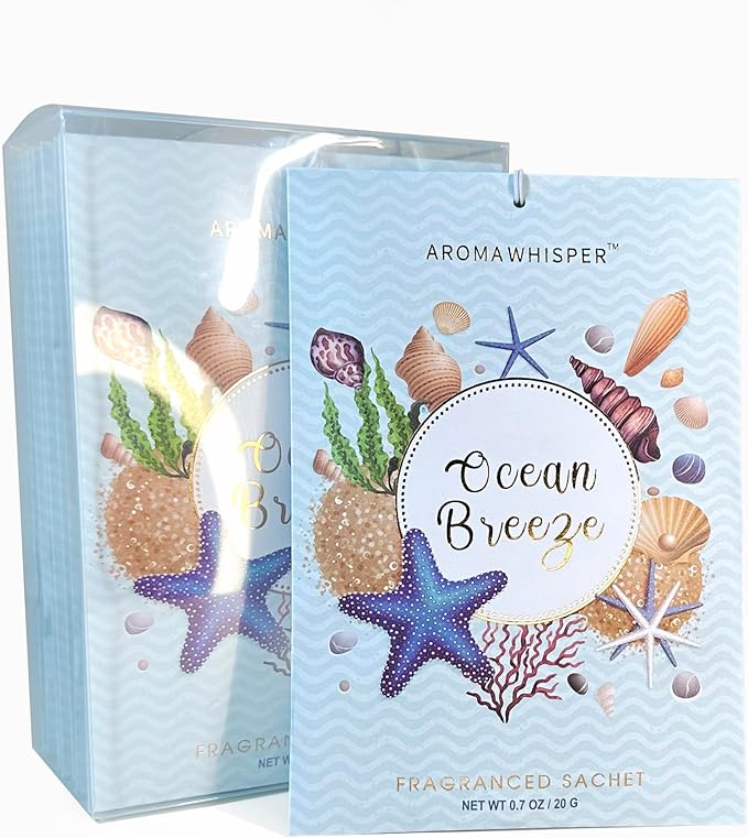 Ocean Breeze Large Scented Sachets - 8 Pack, Long-Lasting Home Fragrance Sachet Bags, Large Fresh-Scented Packets, Sachets for Drawer and Closet
