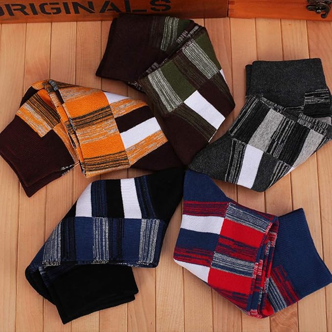 DRASEX Men's Dress Socks Funky Colorful Pattern Cotton Novelty Casual Crew Socks