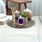 9 Packs Purple Votive Candles, Unscented Small 1.5 Inch by 1.25 Inch Non-Toxic Dripless Colored Wax Votives for Home Holiday Party Table Decor - 8 Hour Burn Time