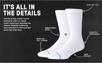 Stance Icon Classic Casual Crew Socks 3-Pack, Cotton Blend and Cushioning Arch Support