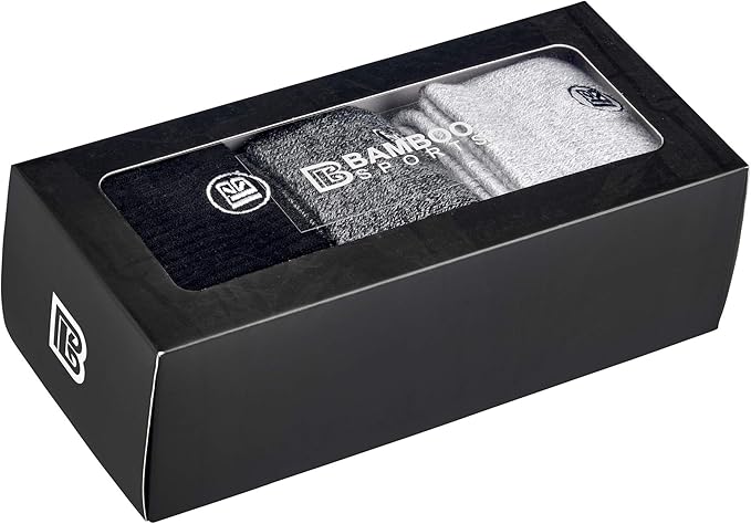 Bamboo Sports Premium Bamboo Crew Work Socks- Moisture Wicking, Odor Eliminating