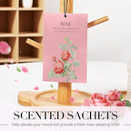 Rose Scented Sachet Bags - 12 Pack Closet Freshener Odor Eliminator, Long Lasting Home Fragrance for Drawers, Wardrobes & Cars, House Smell Good Products, Air Freshener for Closet