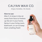 Calyan Wax Co. Non Toxic Room Spray, Aspen + Fog Air Freshener, Non Aerosol Natural Room Mist, Aromatherapy Spray with Essential Oils, 4fl oz