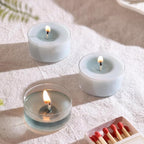 Ocean Memory Scented Tea Lights Candles – Soft Blue – 6 Hour Burn – 100% Palm Wax – Scented Tealight Candles for Holiday Relaxation, Winter Gatherings – 48 Pack Scent Votive Candle