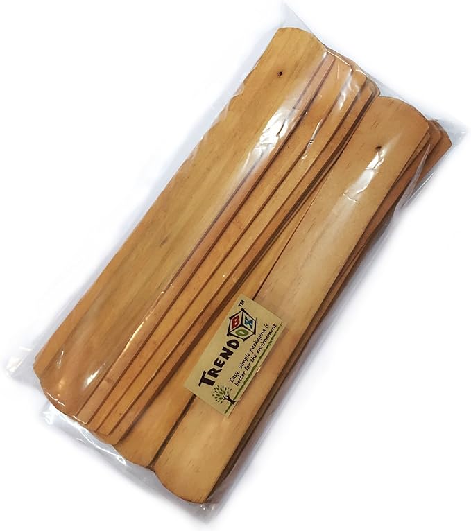TRENDBOX 20pcs Handmade Plain Wood Wooden Incense Stick Holder Burner Ash Catcher Natural Design Buddhist