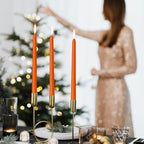 4 Pack Orange Taper Candles - Taper Candles 10 Inch Dripless, Smokeless & Unscented - 8 Hours Long Burning - Ideal for Weddings, Dinner Parties, and Home Decor