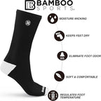 Bamboo Sports Premium Bamboo Crew Work Socks- Moisture Wicking, Odor Eliminating