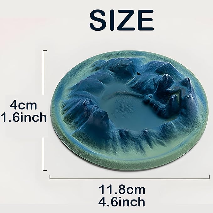 Backflow Incense Burner, Green Mountain Incense Holder for Cone Incense Stick,Ash Catcher,Aromatherapy Bathroom and Home Decoration