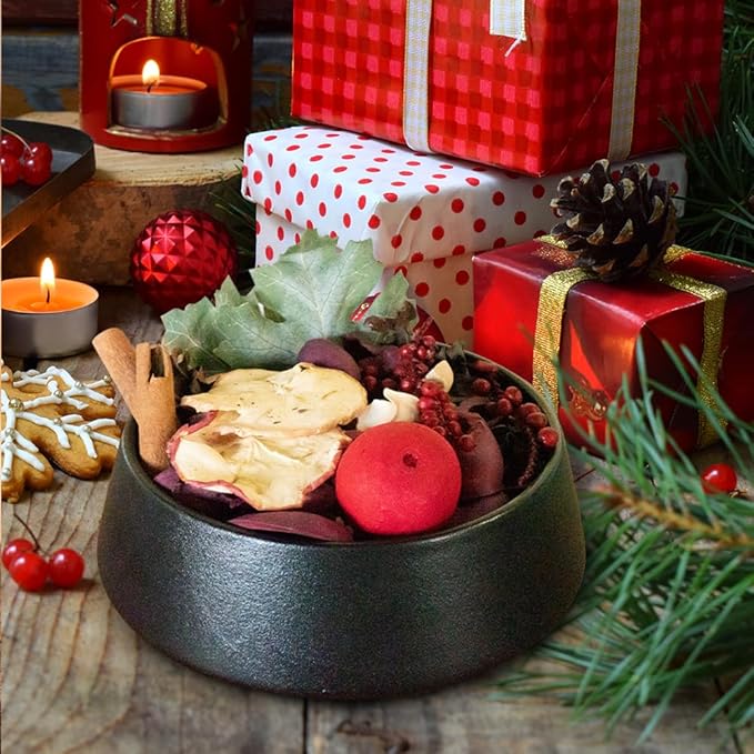 Qingbei Rina Christmas Potpourri Bags, Apple Scented Potpourri Bowl Filler, Red Decorative Dried Flowers, Home Fragrance Sachet, Winter Vase Fillers, Holiday Bathroom Decor (20oz)