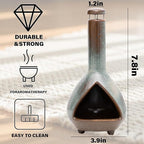 Premium Ceramic Palo Santo Holder & Smudge Bowl-Mini Chiminea| Multi-Purpose Burner for Sage Sticks, Incense Cones, Copal & Candles|Energy Cleansing, Yoga Meditation Accessories|Anxiety Relief