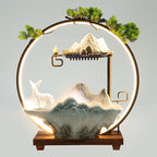 Tabletop Water Fountain with LED Light Ring,Atomizer,Water Pump Indoor Waterfall Backflow Incense Holder Deer Desk Ceramic Fountain with Mist for Office,Living Room or Bedroom Decoration (B)