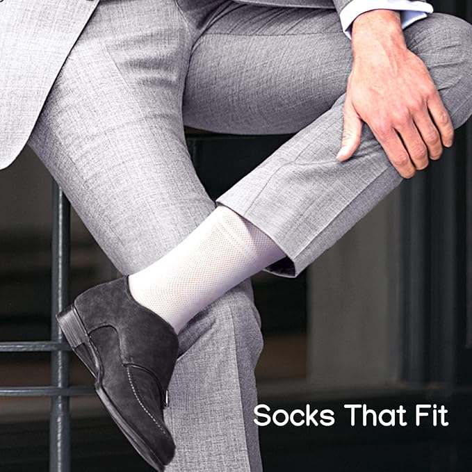 Men's Socks, Ultra Thin Breathable Cotton Mens Dress Socks (5 pack), Super Soft and Lightweight Sock for Men