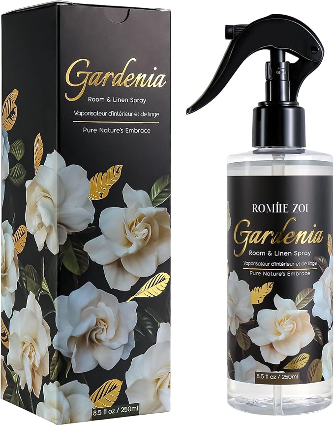 Linen & Room Air Freshener Spray Room Mist, with Natural Plant Extract, Gardenia Scent, 8.5 FL OZ.