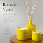 LAFCO New York Signature Reed Diffuser, White Grapefruit - 15 oz - Up to 9 Months Fragrance Life - Reusable, Hand Blown Glass Vessel - Natural Wood Reeds - Made in The USA