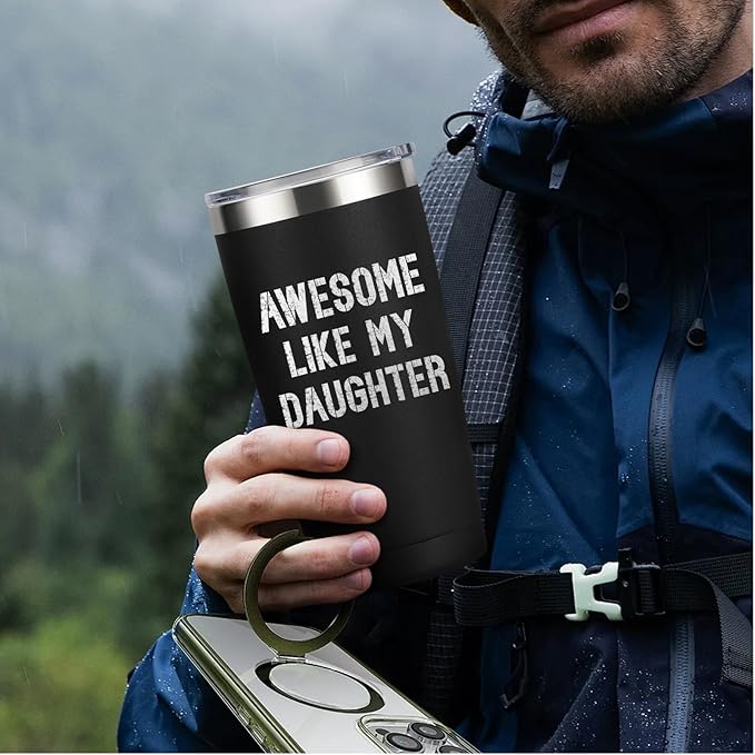 Father's Day Gift for Dad from Daughter - 20oz Coffee Mug - Best Bonus Dad Birthday Gifts for Father, Husband - Christmas Ideas Drinking Cup Tumbler, Navy Blue