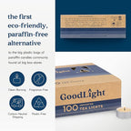 GoodLight Unscented Vegan and Paraffin-Free Tea Light Candles (100 Candles)