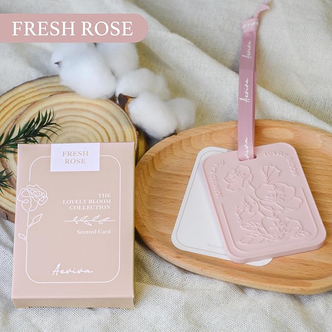 Car Air Freshener, 2 Pack Fresh Rose Scented Sachets for Closet and Drawer, Long-Lasting Home Fragrance Sachets, Car Mirror Hanging Air Freshener & Accessories