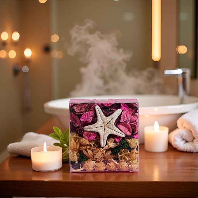 Rose Scented Potpourri - Long-Lasting Bowl & Vase Filler | Pink Dried Flowers | Home Fragrance Décor for Bathroom, Living Room, Bedroom, Office (4.9oz/140g)