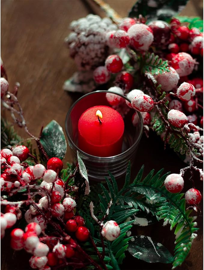 CANDWAX 15 Hour Votive Candles Set of 36 - Red Unscented Christmas or Luminaries - 1.5x1.7 inch