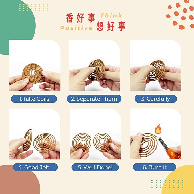 SZ ShinZuo Agarwood Incense Coils (3-3.5hrs, 48pcs) - Taiwan Incense Style- Basic Agarwood Level, for Religious Practices, Meditation, Yoga, Prayer. Daily Use (1)