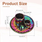 uxcell Incense Burner, 4 in 1 Ceramic Incense Holder Santo Holder Ash Catcher & Candle Holder Decorative Bowl for Meditation Stick Aromatherapy Yoga, Colorful