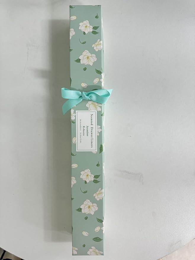 SCENTORINI Jasmine Scented Drawer Liners, 6 Sheets Fragrant Paper Liners Non-Adhesive Paper Sheets for Home Closet, Dresser Drawers, for Home Decor