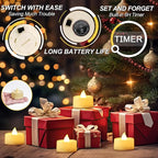 BEICHI 12-Pack Timer Tea Lights Candles Battery Operated, LED Tea Lights, Built-in 6 Hours Timer, Flameless Fake Candles, Tea Light Flickering Votive Candle 1.5'' D x 1.3'' H (Ivory Shell)