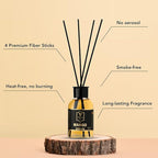 Luxury Reed Diffuser Set - 110ml Aromatherapy Diffuser with Natural Sticks, Aesthetic Room Decor, Long-Lasting Air Freshener for Home, Bathroom, and Office, Essential Oil Stick Diffuse (Mango Pack 3)