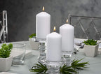 BOLSIUS 6 White Pillar Candles Bulk - 3x6 Inches Candle Set - 70+ Hours Clean Burning - No Palm Oil - 0% Animal Fat - Premium European Quality - Unscented Dripless Wedding Pillars