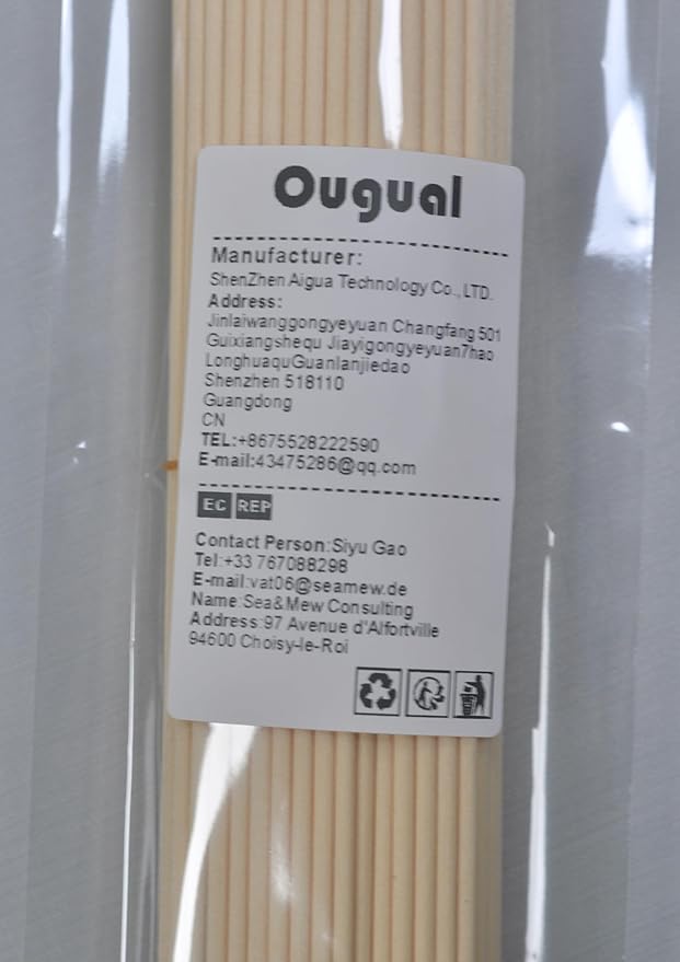 50 Pieces Fiber Reed Diffuser Replacement Refill Sticks for Aroma Fragrance (Beige, 12" x4mm)