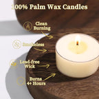 Scented Tea Lights Candles, Vanilla Embrace, 48 Pack – 100% Palm Wax Scented Tealights, Ivory Color, 6 Hour Long Burning, Vanilla Aromatherapy Tea Lights Candles for Relaxation, Home, Spa, Events