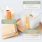 Scented Candle, 7.04 oz Balsam Cedar Aromatherapy Candle, Natural Soy Wax with Wooden Wick, Candles for Home, 45 Hours Burn Time, Scented Jar Candle Gifts