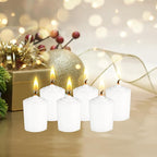 Mega Candles 12 pcs Unscented White Votive Candles, Hand Poured Wax Candle 15 Hours 1.5 Inch x 2.25 Inch, Home Décor, Wedding Receptions, Centerpieces, Occasions, Events, Meditations, Holders