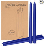 30 Pack Blue Taper Candles - Taper Candles 10 Inch Dripless, Smokeless & Unscented - 8 Hours Long Burning - Ideal for Weddings, Dinner Parties, and Home Decor