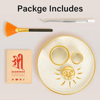 ZenBless Multifunction Incense and Candle Holder for Burning Sage, Palo Santo, Incense Sticks - 5.9" Ceramic Ash Catcher Tray for Meditation Room Home Decor (Gold)