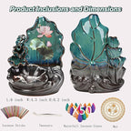 Mountain Waterfall Incense Burner，Backfall Incense Holder River, Incense Falls Meditation Decor for Room with Upgrade Incense Cones and Accessories (Applique)