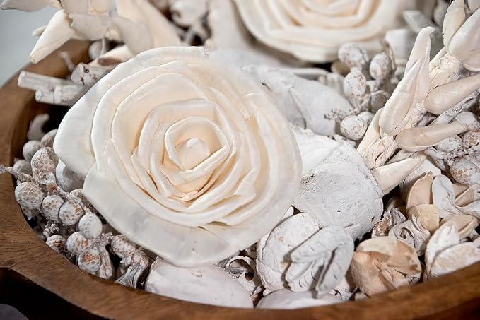 Linen White Fragrance Potpourri Bag Home Décor | Floral Petals Vase & Bowl Filler (White)