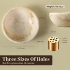Koville Natural Marble Incense Holder, Incense Holder for Sticks with 9 Holes, Handmade Incense Burner Ash Catcher for Meditation Yoga SPA, Balsam Fir/Palo Santo/Sage/Cone (Z)